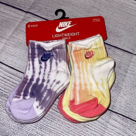 6pack Nike Kids Dye Tie Socks - Picture 1 of 5